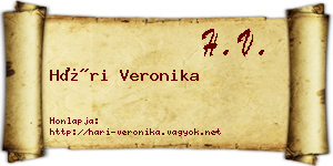 Hári Veronika névjegykártya