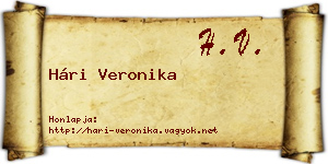 Hári Veronika névjegykártya